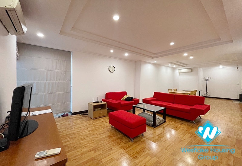 Fully furnished 3 bedroom apartment for rent on high floor, large balcony with a lot of facilities around the area